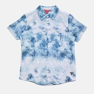 Guess Blue and White Tropical Print Shirt🩵🌴